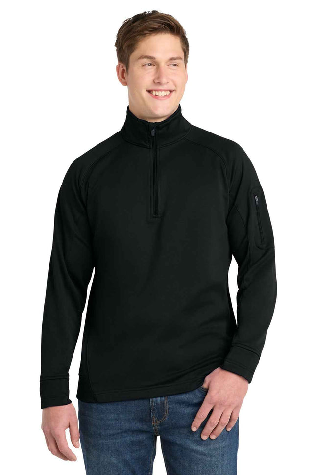SportTek Tech Fleece 1/4Zip Pullover F247 Black