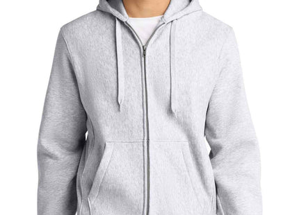 SportTek Super Heavyweight FullZip Hooded Sweatshirt F282 Athletic Heather
