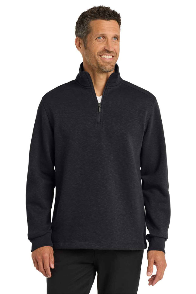 Port Authority Slub Fleece 1/4Zip Pullover F295 Black