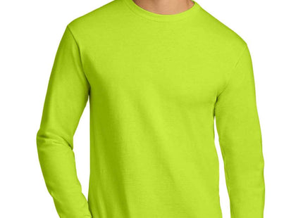 Gildan Ultra Cotton 100% US Cotton Long Sleeve T Shirt G2400 Safety Green