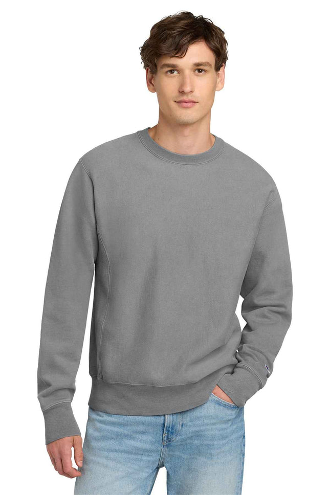 Champion Reverse Weave GarmentDyed Crewneck Sweatshirt GDS149 Concrete