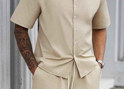 Men's Premium Solid Color Shirt & Shorts Set