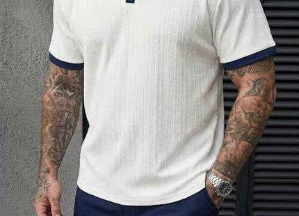 Men's Premium Jacquard Polo Shirt & Drawstring Shorts Set