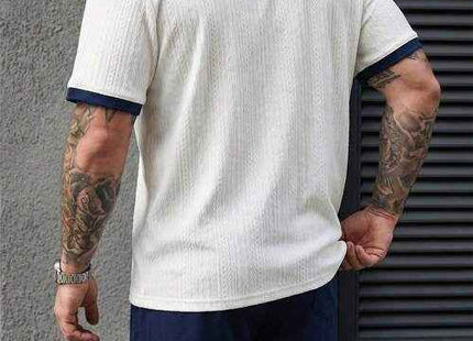 Men's Premium Jacquard Polo Shirt & Drawstring Shorts Set