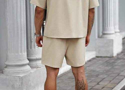 Men's Premium Solid Color Shirt & Shorts Set