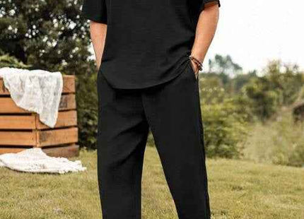 Men's Premium V-Neck T-Shirt & Pants Set