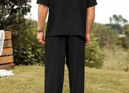 Men's Premium V-Neck T-Shirt & Pants Set