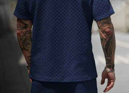 Men's Premium Ribbed T-Shirt & Drawstring Shorts Set