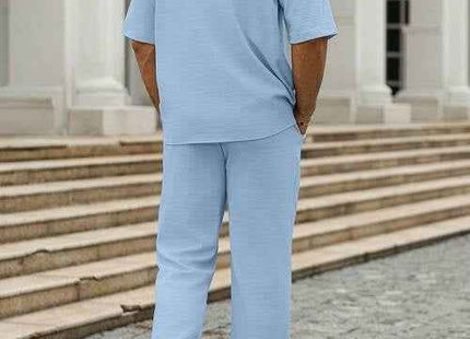 Men's Premium Crinkle Shirt & Drawstring Pants Set