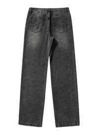 Men's Premium Washed Straight Leg Denim Jeans for Casual Streetwear