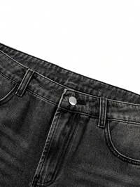 Men's Premium Washed Straight Leg Denim Jeans for Casual Streetwear