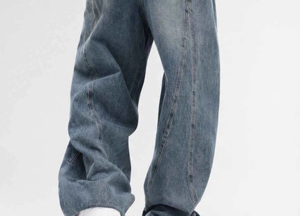 Men's Premium Vintage Washed Wide Leg Denim Jeans