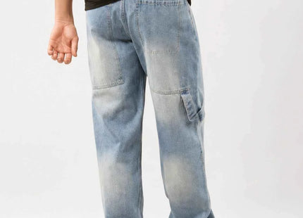 Men's Premium 91% Cotton Denim Straight-Leg Utility Jeans