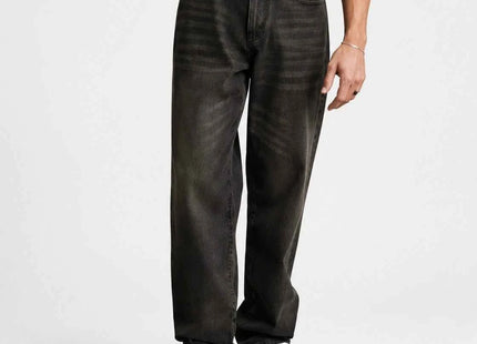 Men's Premium Cotton Denim Straight-Leg Tinted Jeans Black
