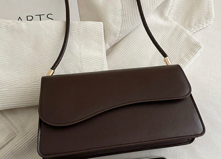 Retro Minimalist Coffee Brown Shoulder Bag