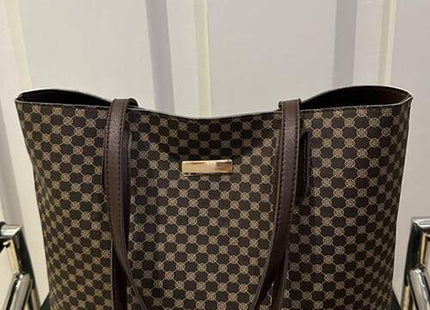 Women’s Vintage Letter Print Large-Capacity Shoulder Tote Bag