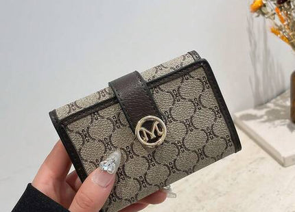Women’s Letter Print Trifold Wallet with Coin Purse and Multi-Card Slots