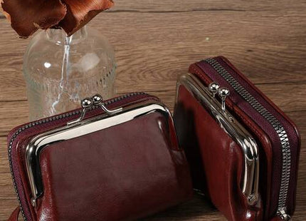 Women’s Short PU Leather Wallet with Zipper Coin Purse