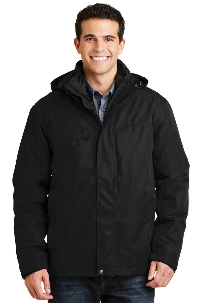 Port Authority Herringbone 3in1 Parka J302 Black