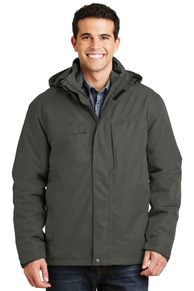 Port Authority Herringbone 3in1 Parka J302 Spruce Green