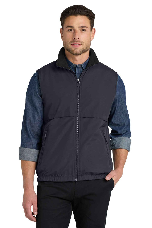 Port Authority Reversible Charger Vest J7490 Battleship Grey