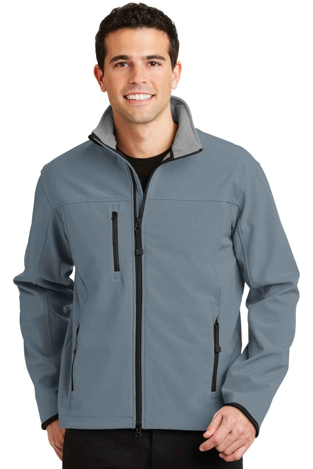 Port Authority Glacier Soft Shell Jacket J790 Atlantic Blue Chrome