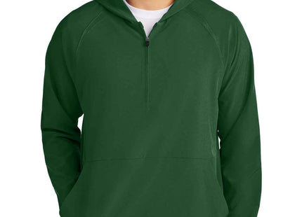 SportTek Repeat 1/2Zip Long Sleeve Hooded Jacket JST488 Forest Green