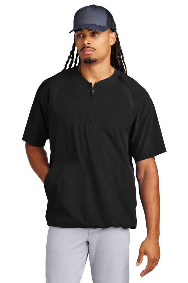 SportTek Repeat 1/2Zip Short Sleeve Jacket JST489 Black