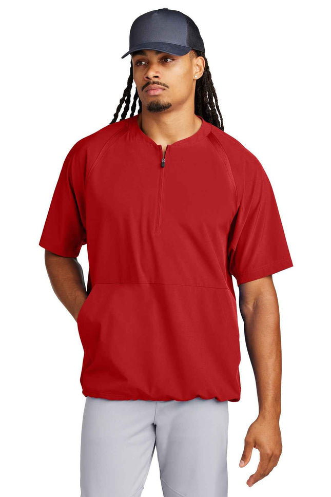 SportTek Repeat 1/2Zip Short Sleeve Jacket JST489 Deep Red