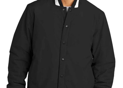 SportTek Insulated Varsity Jacket JST58 Black