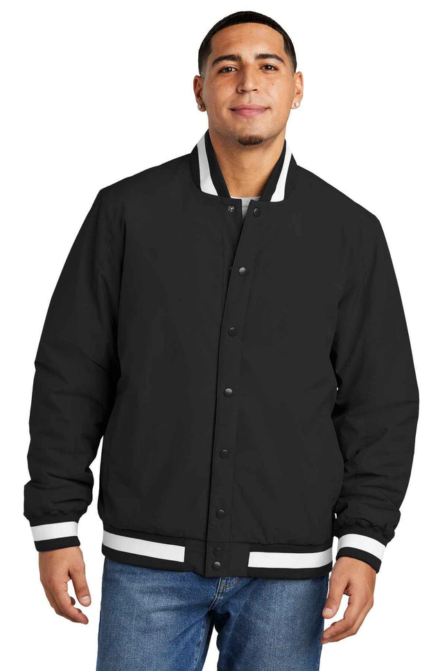SportTek Insulated Varsity Jacket JST58 Black
