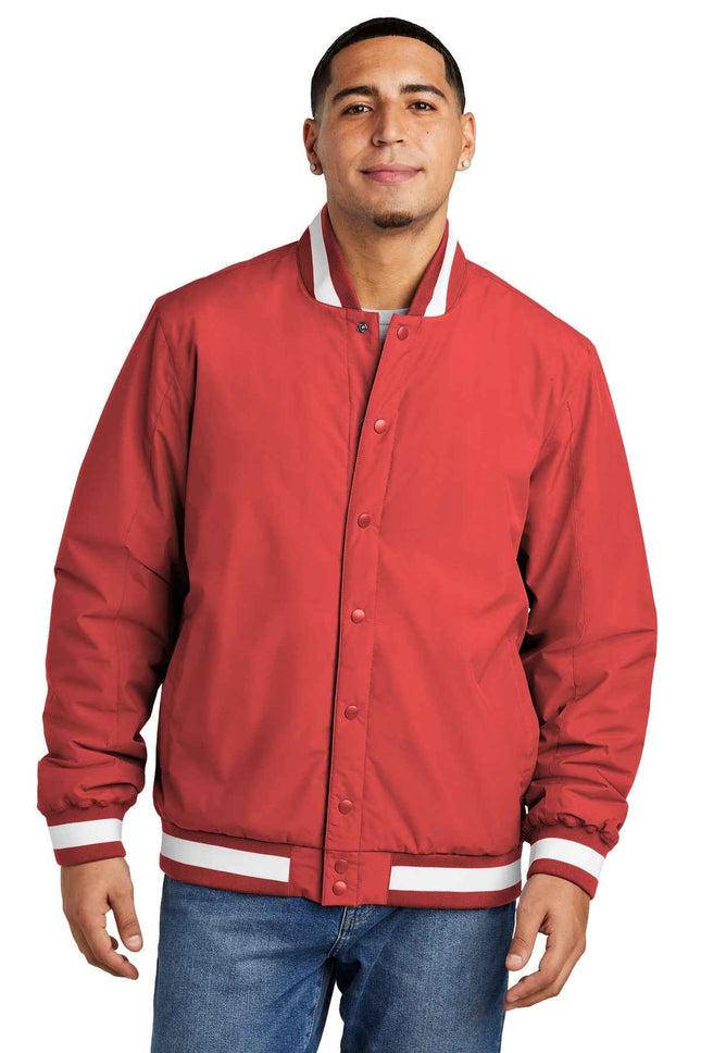 SportTek Insulated Varsity Jacket JST58 Deep Red