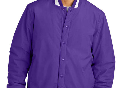 SportTek Insulated Varsity Jacket JST58 Purple