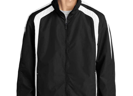 SportTek Colorblock Raglan Jacket JST60 Black White
