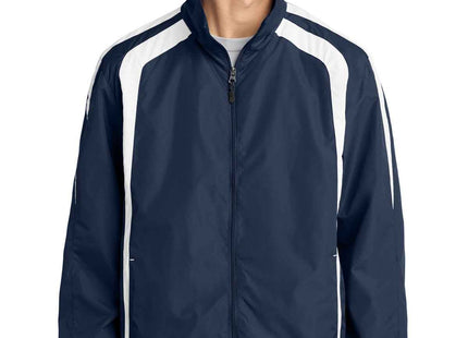 SportTek Colorblock Raglan Jacket JST60 True Navy White