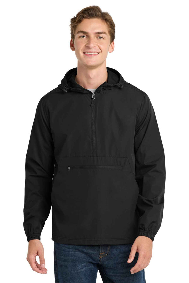 SportTek Packable Anorak JST66 Black