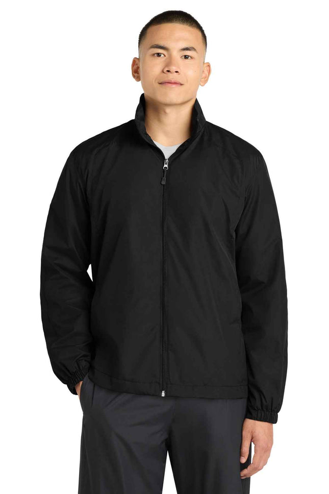 SportTek FullZip Wind Jacket JST70 Black