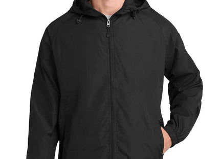 SportTek Hooded Raglan Jacket JST73 Black