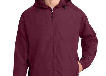 SportTek Hooded Raglan Jacket JST73 Maroon