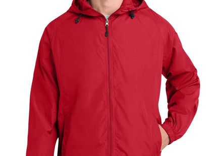 SportTek Hooded Raglan Jacket JST73 True Red