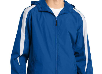 SportTek FleeceLined Colorblock Jacket JST81 True Royal White