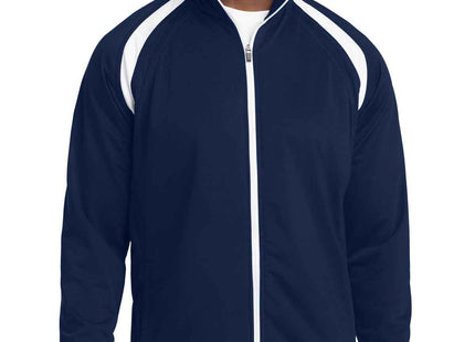 SportTek Tricot Track Jacket JST90 True Navy White