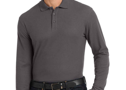 Port Authority Long Sleeve Core Classic Pique Polo K100LS Graphite