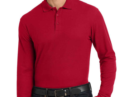 Port Authority Long Sleeve Core Classic Pique Polo K100LS Rich Red