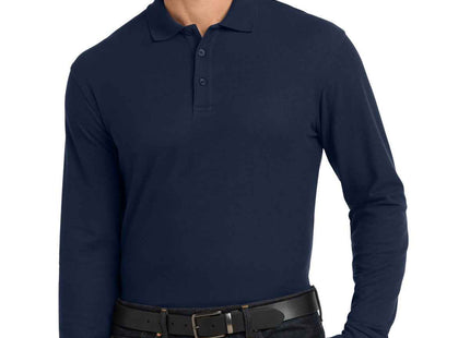 Port Authority Long Sleeve Core Classic Pique Polo K100LS River Blue Navy