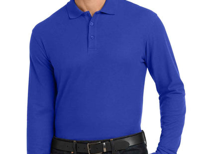 Port Authority Long Sleeve Core Classic Pique Polo K100LS True Royal