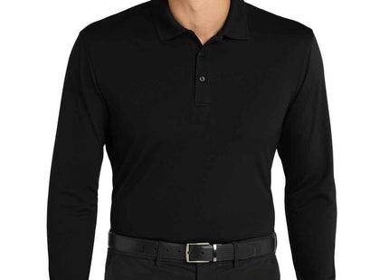 Port Authority Dry Zone UV MicroMesh Long Sleeve Polo K110LS Deep Black