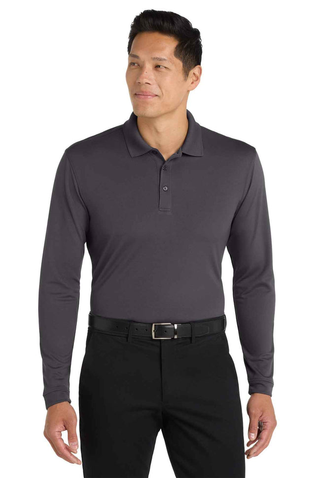 Port Authority Dry Zone UV MicroMesh Long Sleeve Polo K110LS Graphite