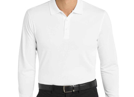 Port Authority Dry Zone UV MicroMesh Long Sleeve Polo K110LS White