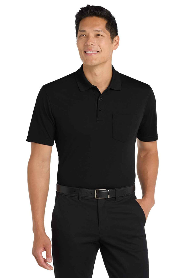 Port Authority Dry Zone UV MicroMesh Pocket Polo K110P Deep Black